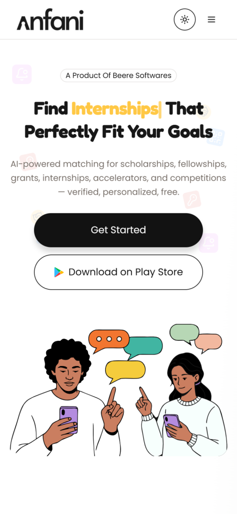 The Anfani app, a product of Beere Softwares