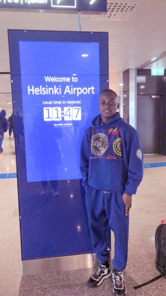 David Onilude arriving at Helsinki Airport for the Management Institute of Finland leadership fellowship, March 2024